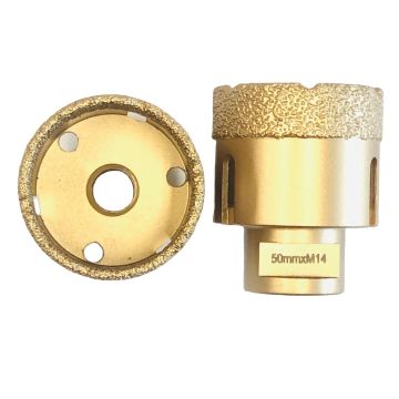 4 PC M14 50 밀리미터가 납땜 다이아몬드공구 드릴 비트 최소값 조각을 진공기기로 청소합니다