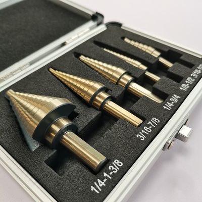 5pcs HSS 티타늄 스텝 콘 테이퍼 삼각형 생크 드릴 비트